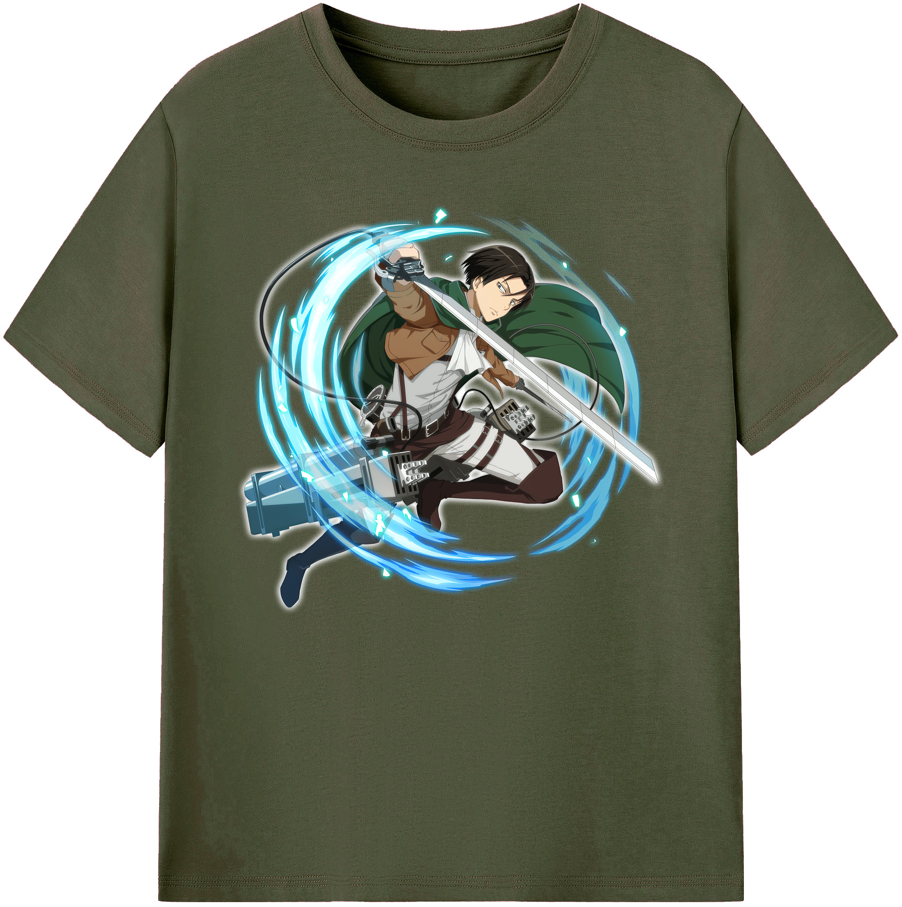 （画像用） 進撃の巨人 リヴァイ·アッカーマン Attack on Titan Levi Ackerman 綿100％ メンズ半袖Tシャツ｜肌触りやわらか＆通気性